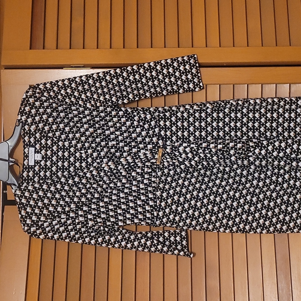 Charter Club Black and White Geometric Dress